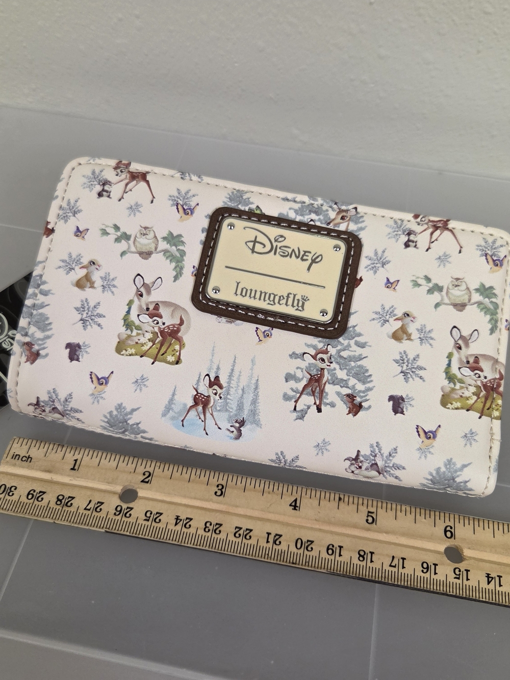 Loungefly Bambi Patterned Zip Wallet in Cream